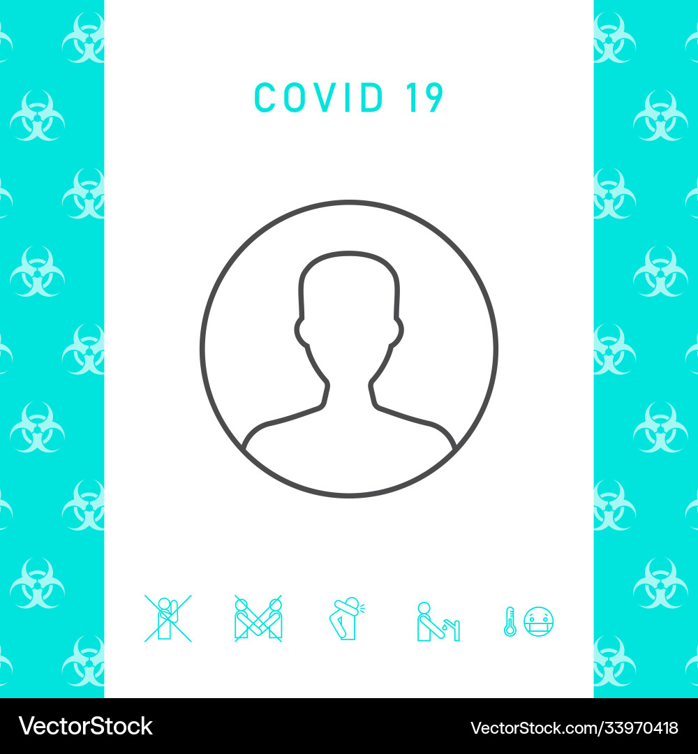 Symbol user icon in circle profile line vector image