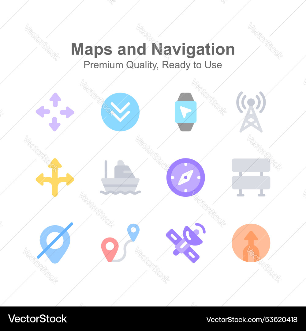 Take a look at amazing maps and navigation icons Vector Image