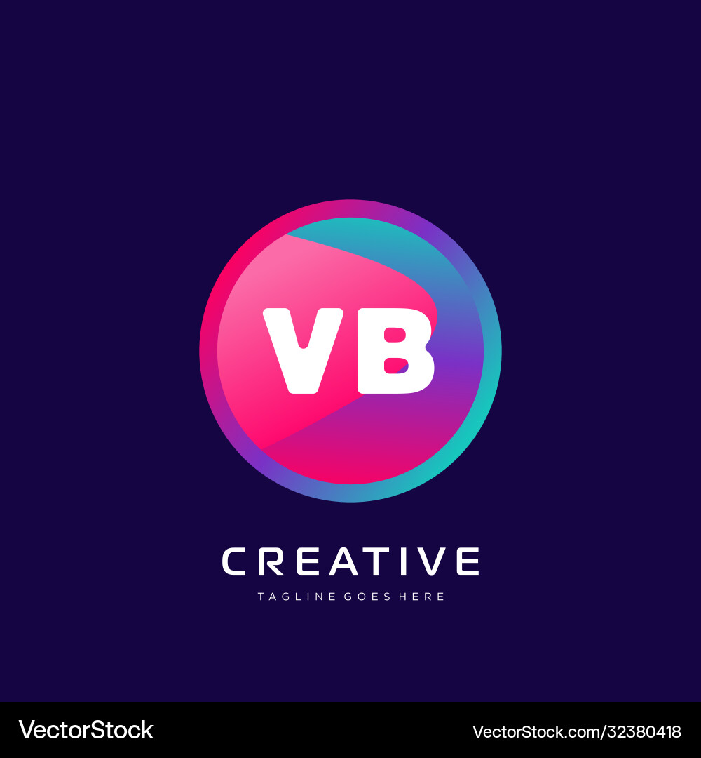 Vb initial logo with colorful template Vb initial logo with colorful template Vector Image