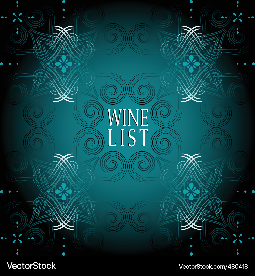 Wine list Vector Image
