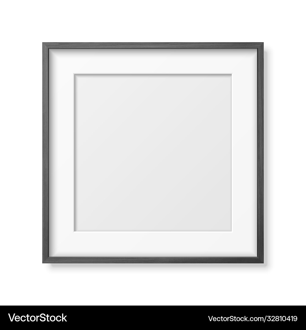 3d realistic square black wooden simple 3d realistic square black wooden simple vector image