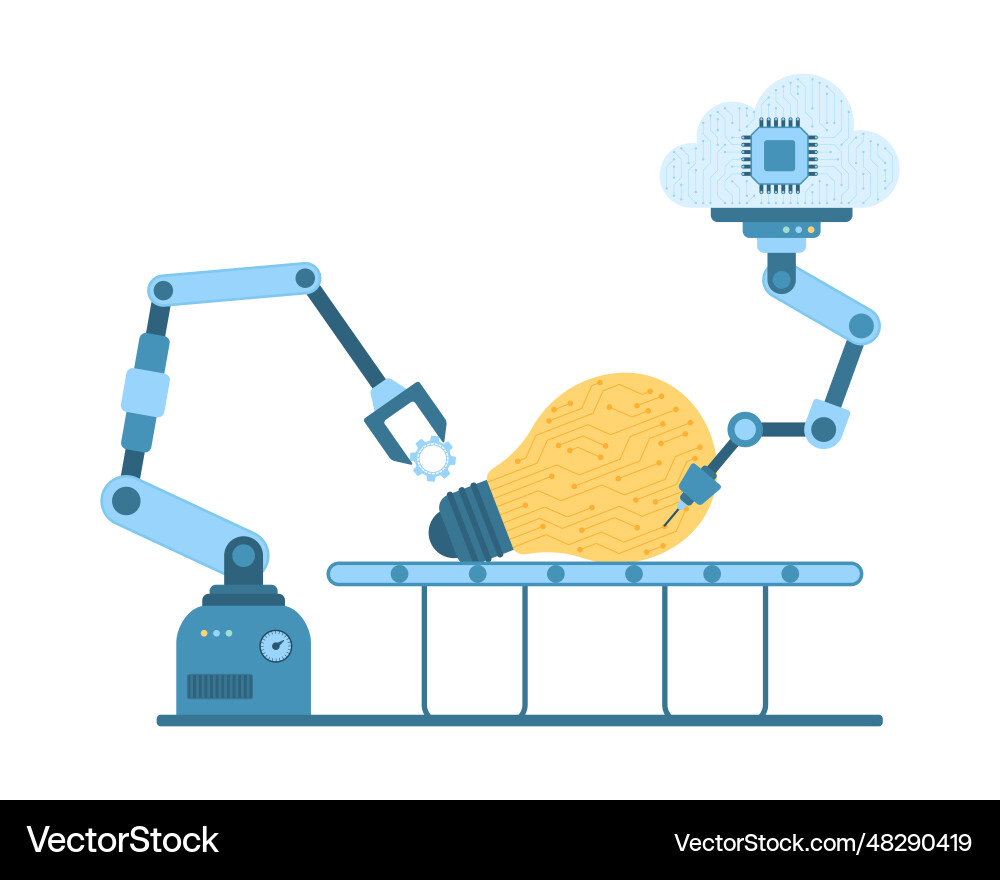 Automation of production and development ideas Automation of production and development ideas Vector Image
