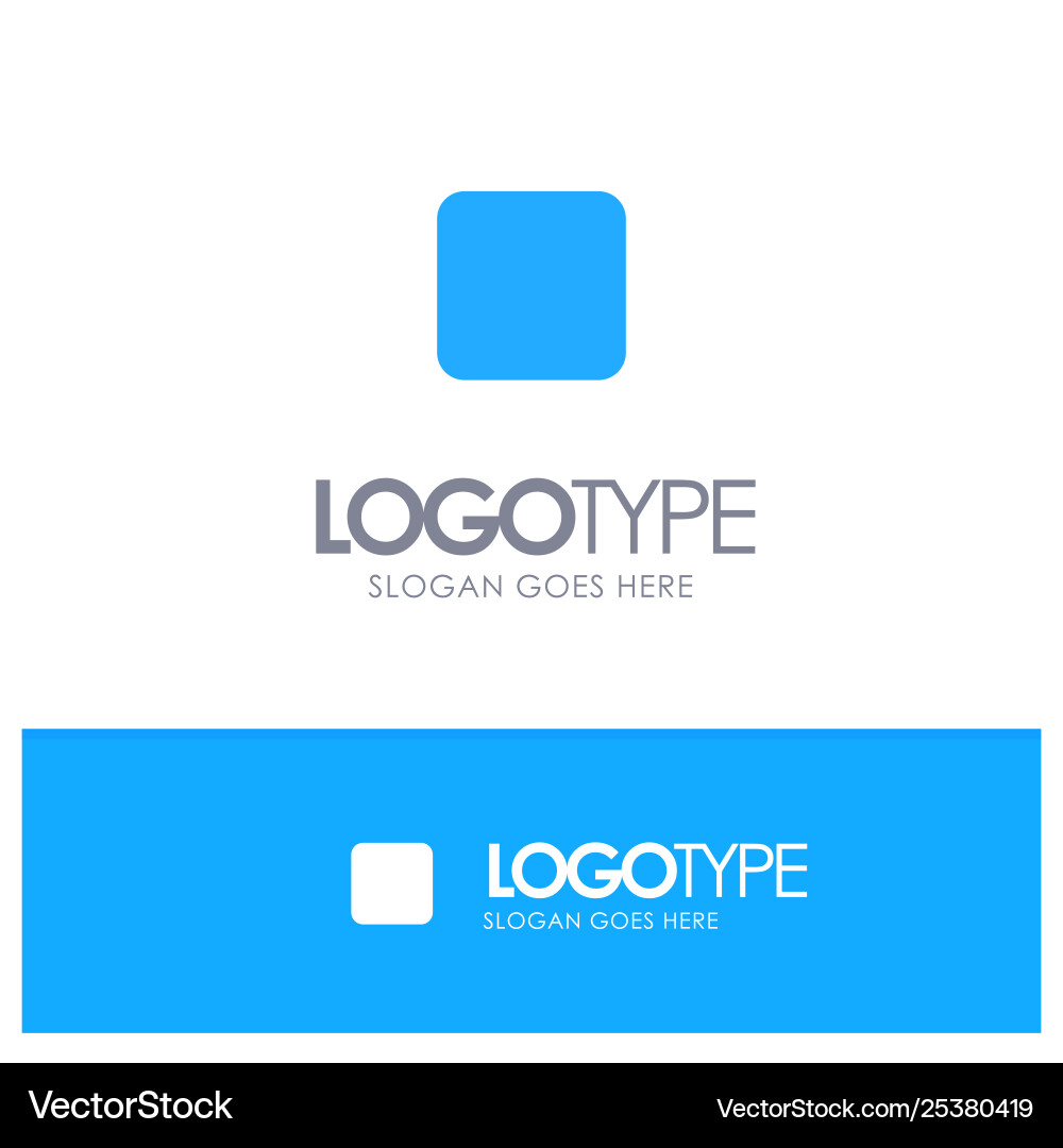 Box checkbox unchecked blue solid logo with place vector image