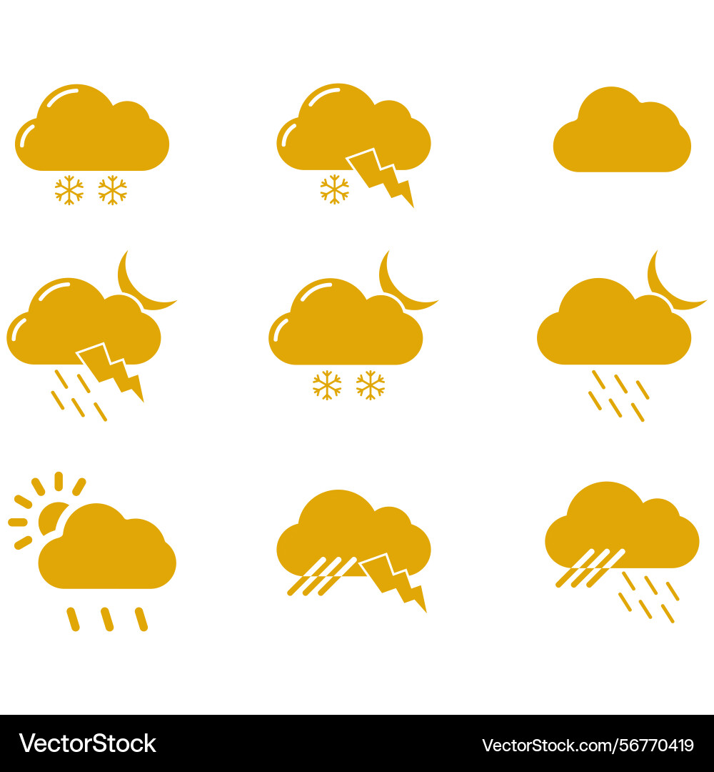 Clouds icons set of in different form Clouds icons set of in different form Vector Image
