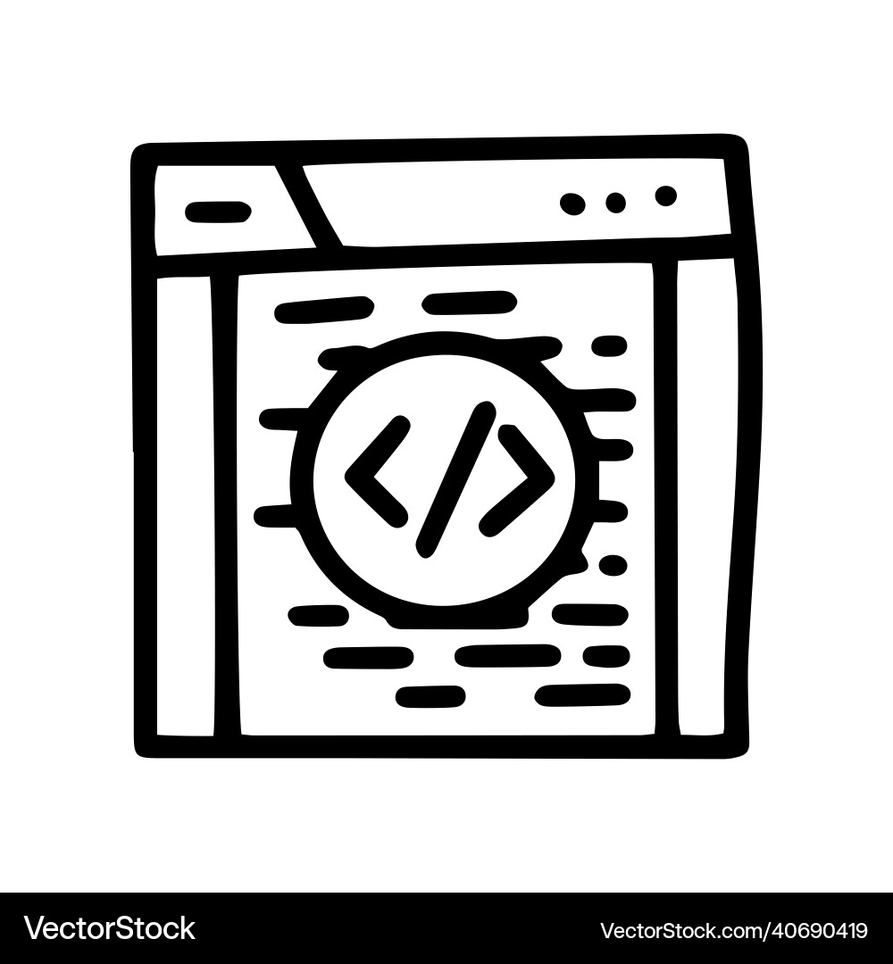Codierlinie doodle einfache Icon Design Codierlinie doodle einfache Icon Design vektorbild
