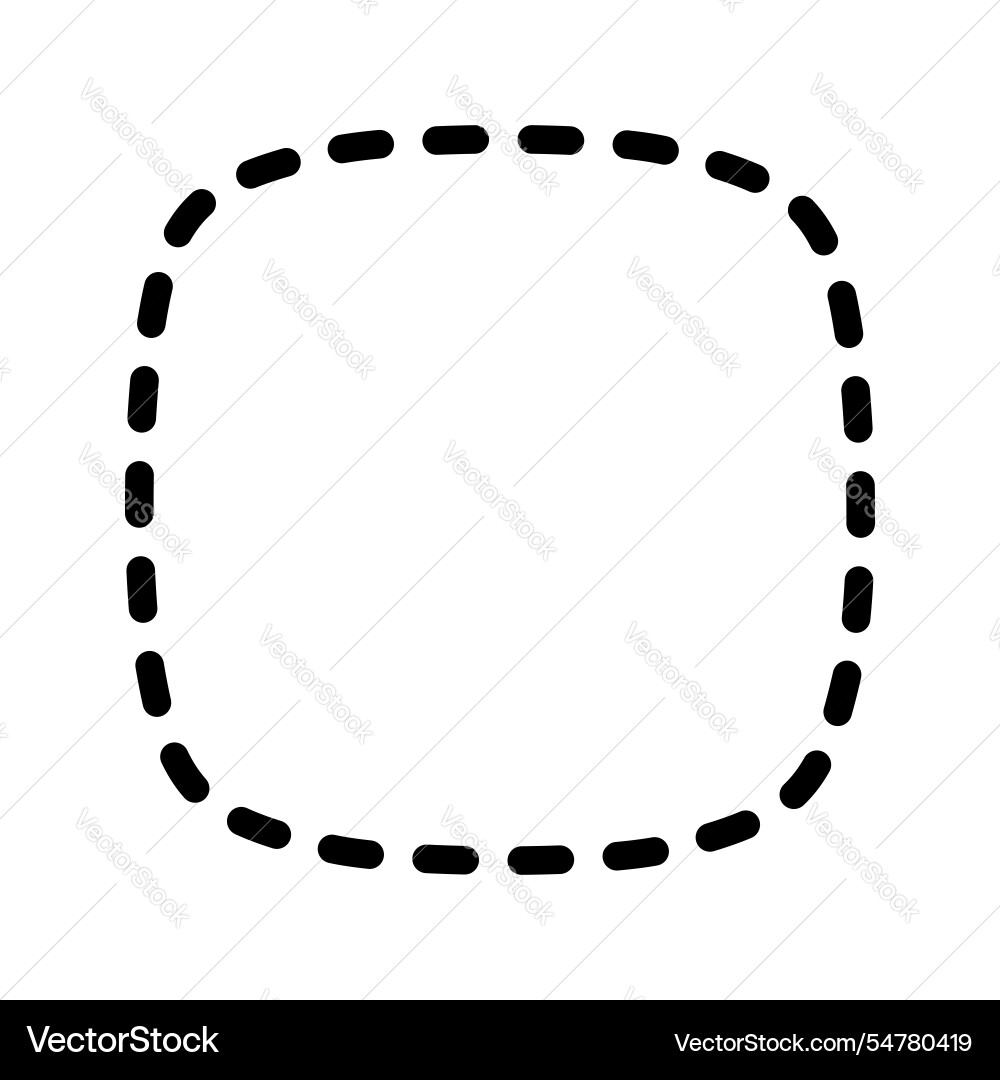 Dashed squircle or square with rounded borders Dashed squircle or square with rounded borders vector image