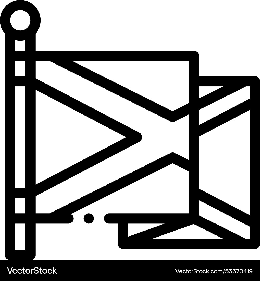 Flag icon thin linear style design isolated Vector Image