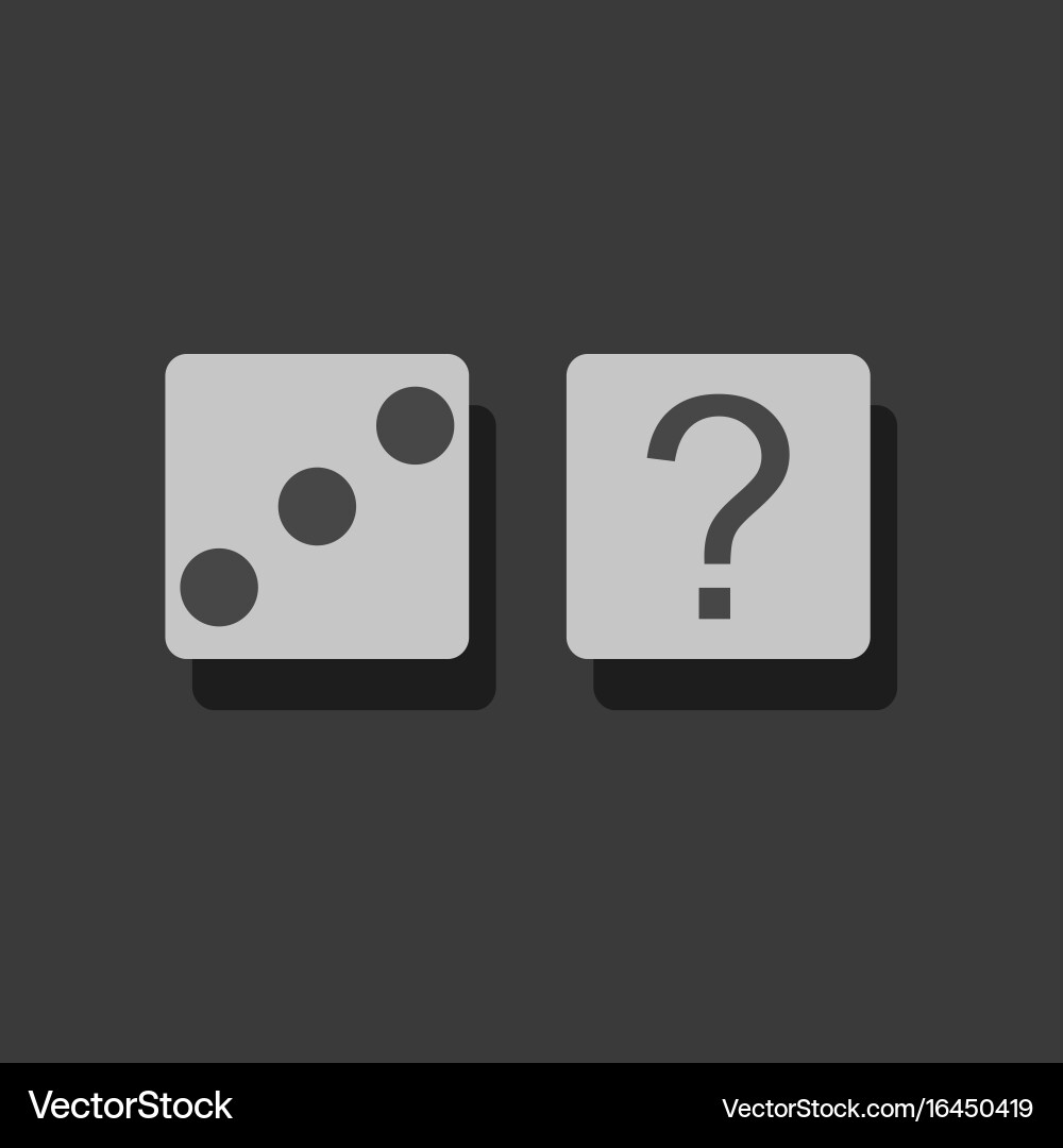 Flat icon design collection dice and question vector image