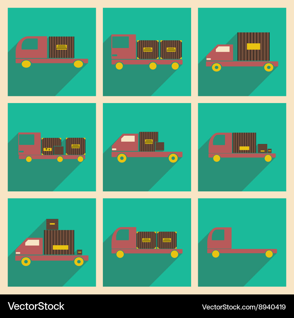 Flat with shadow concept and mobile application Vector Image