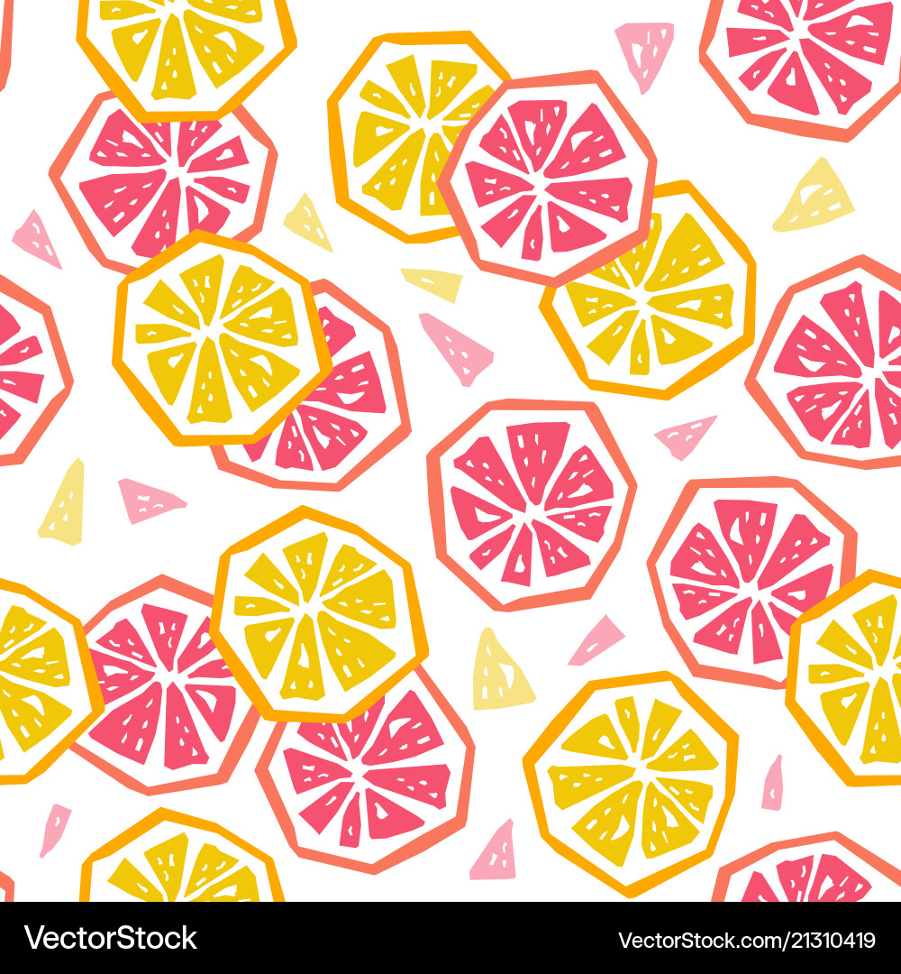 Half lemon and grapefruit seamless pattern Half lemon and grapefruit seamless pattern vector image