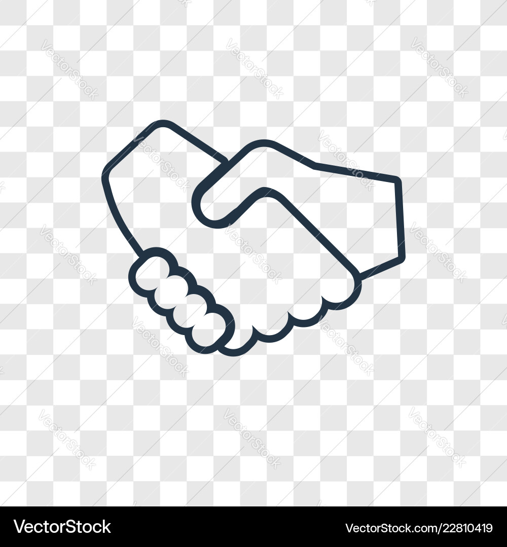 Handshake concept linear icon isolated Handshake concept linear icon isolated vector image