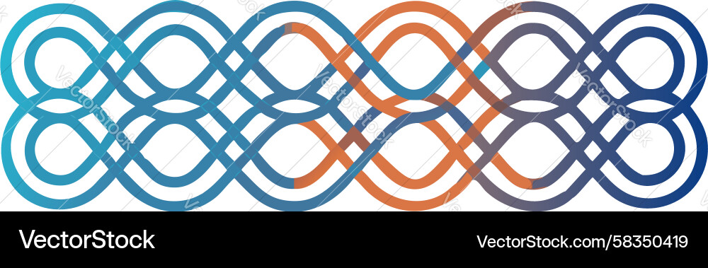Interlocking Curved Pattern Vector Image