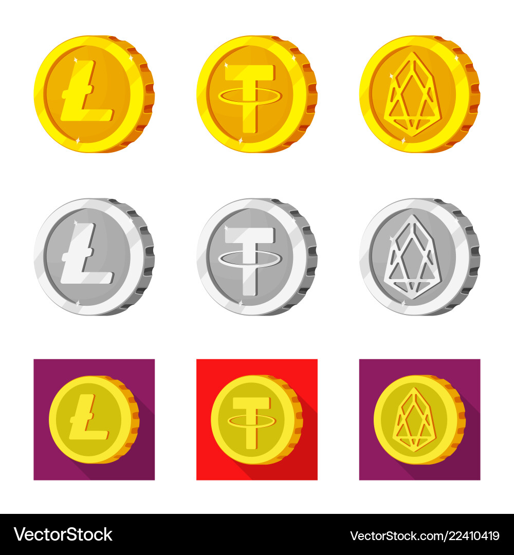 Isolated object of cryptocurrency and coin logo – Royalty-Free Vector |  VectorStock
