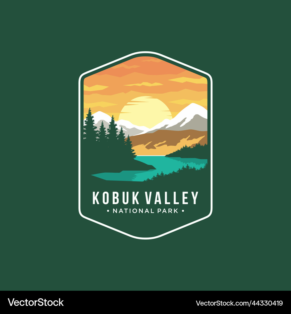 Kobuk Tal Nationalpark Emblem Patch Logo Kobuk Tal Nationalpark Emblem Patch Logo vektorbild