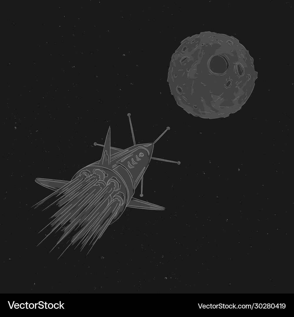 Lunar Spaceship Journey Vector Image