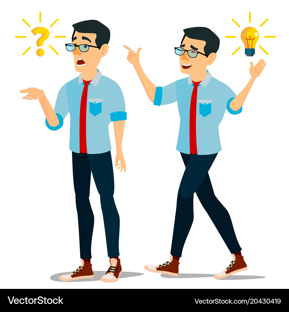 Man Contemplating Problem Solution vector image