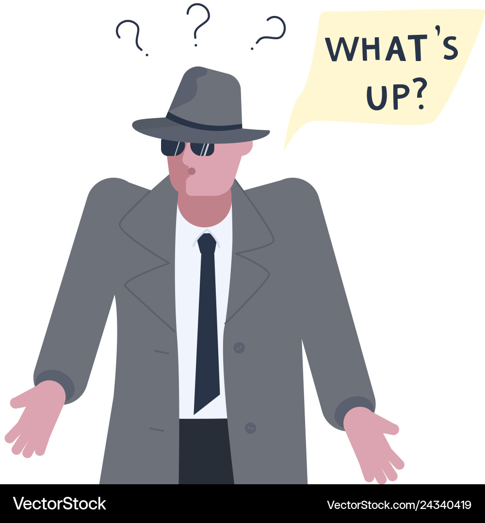 Mysterious man solves the riddle or problem Mysterious man solves the riddle or problem vector image