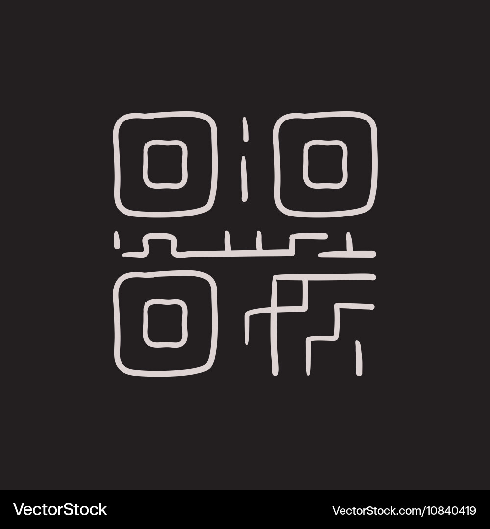 Qr code sketch icon Vector Image