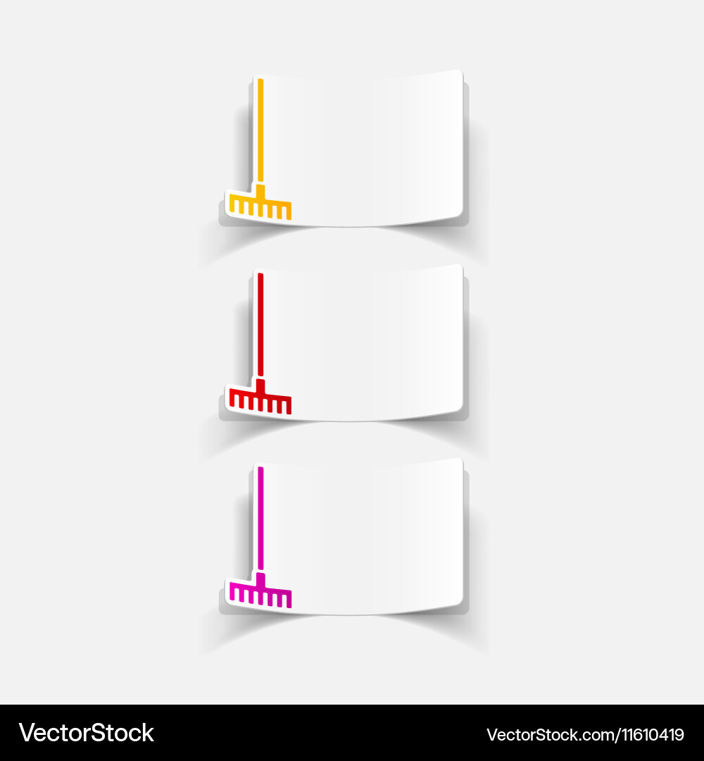 Realistic design element rake vector image