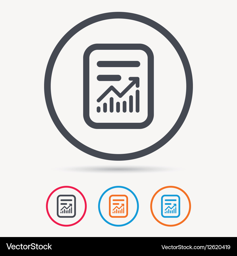 Report file icon document page with statistics Vector Image