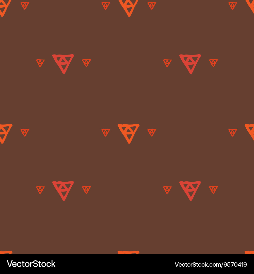 Seamless pattern of colored triangles drawn Vector Image
