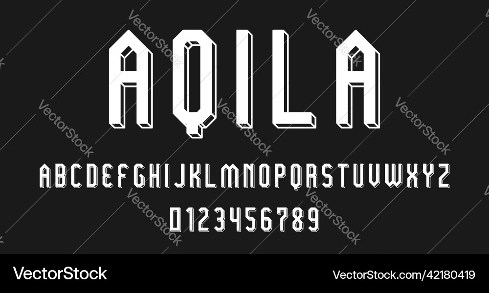 Set of alphabets font letters and numbers Set of alphabets font letters and numbers vector image