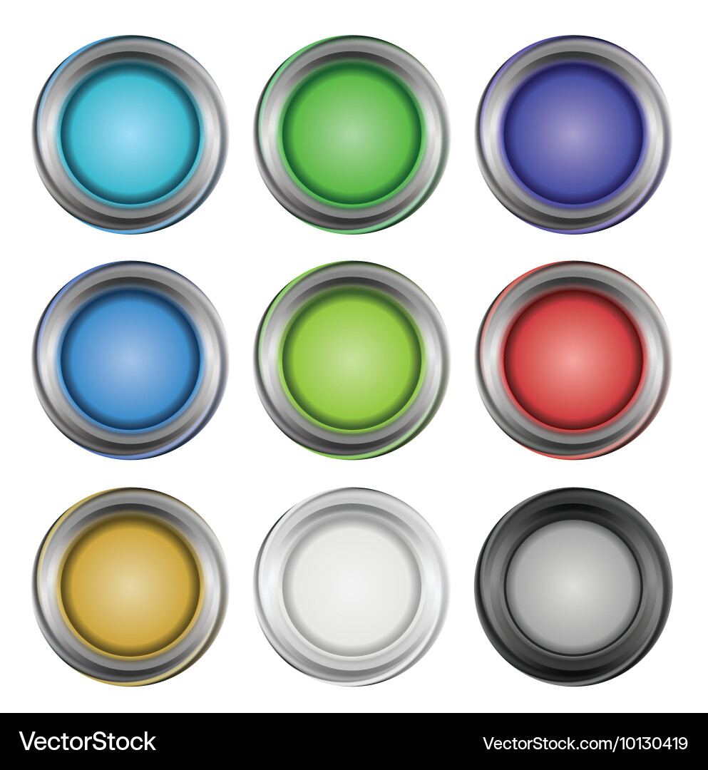 Set of glossy buttons vector image