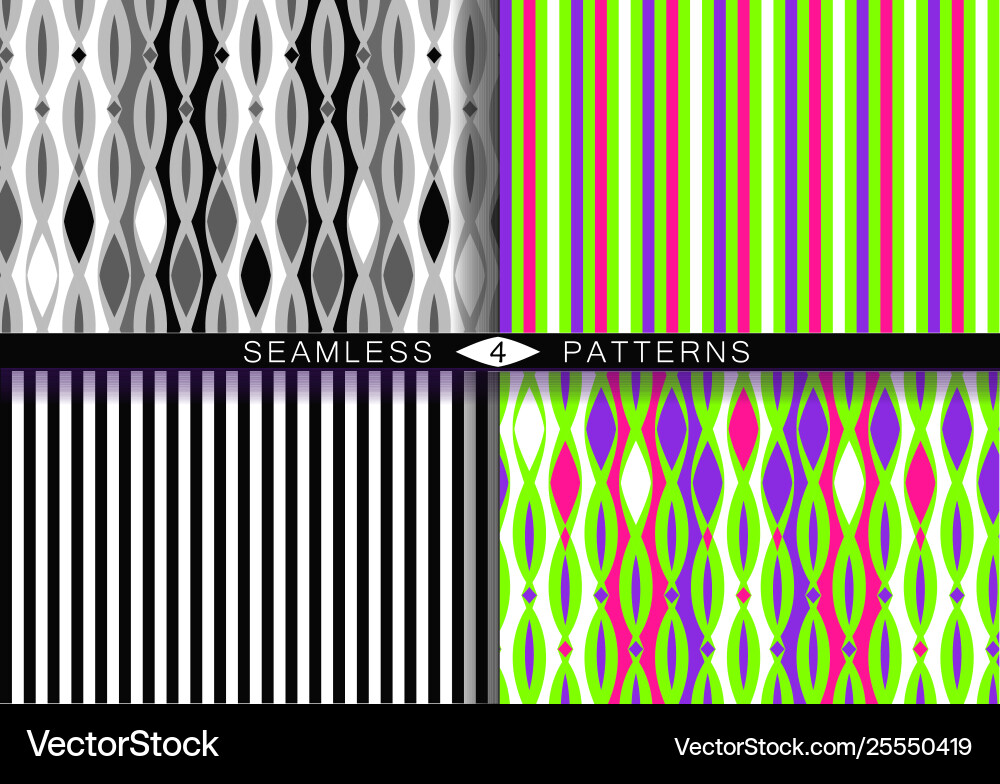 Set seamless patterns endless textures vector image