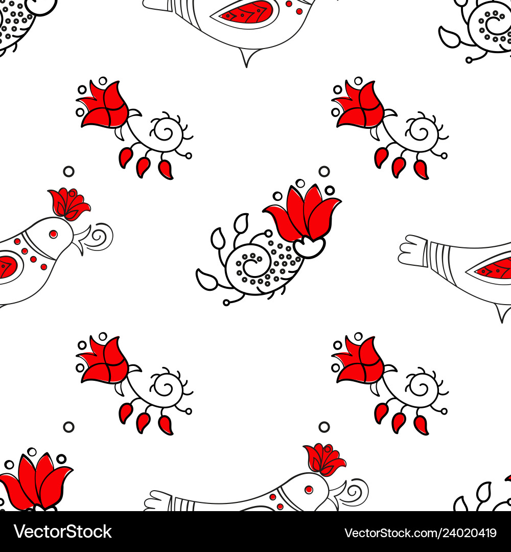Spring Bird Easter Pattern vector image