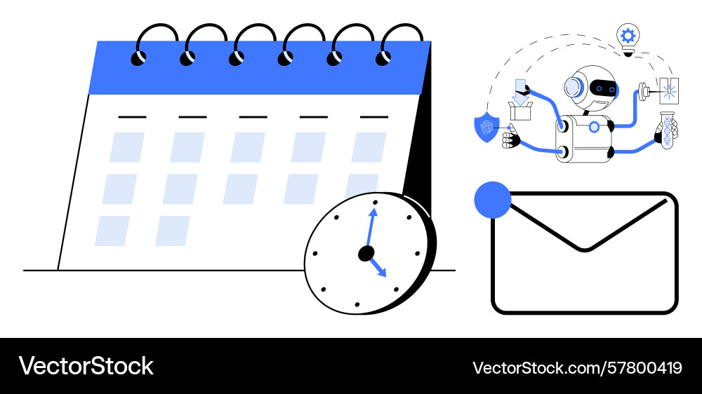 Task scheduling and automation concept Task scheduling and automation concept vector image