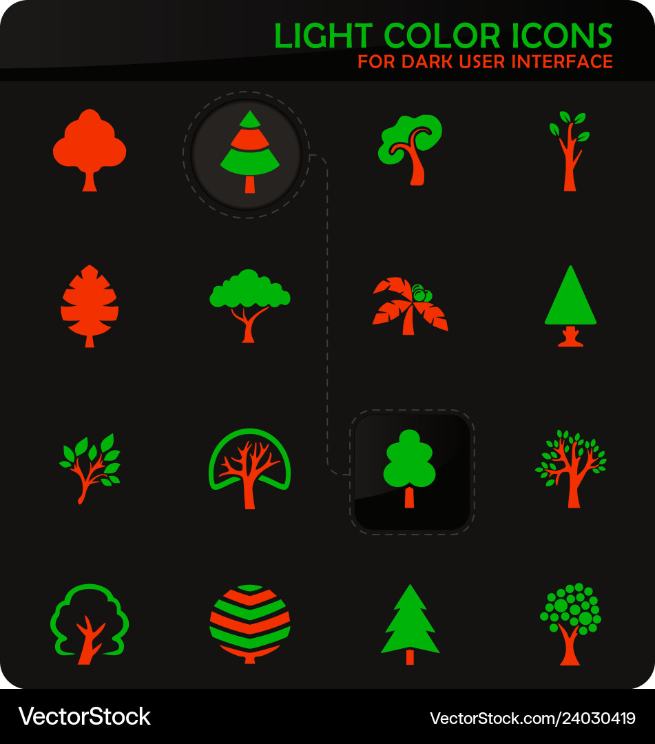 Tree icons set Vector Image
