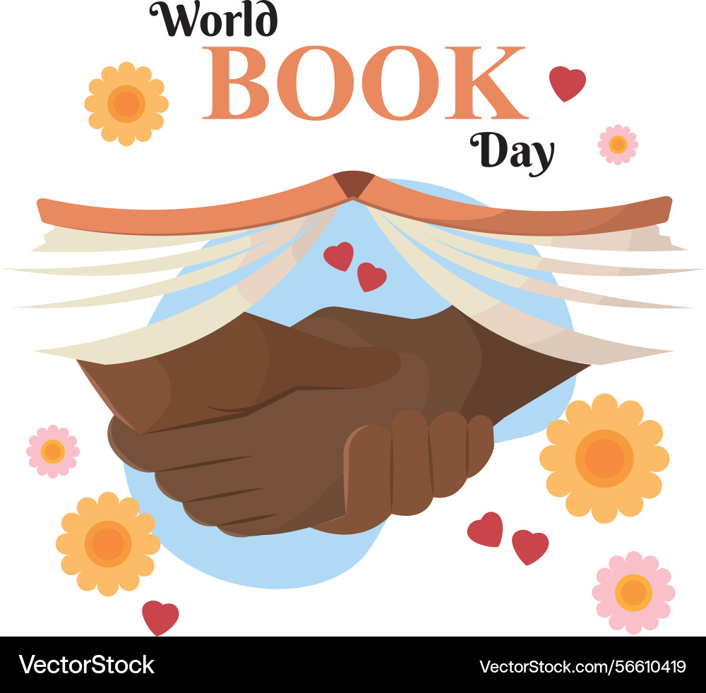 Unity hands open book vector image