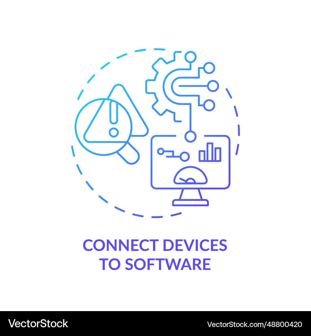 2d gradient linear icon connect devices 2d gradient linear icon connect devices vector image