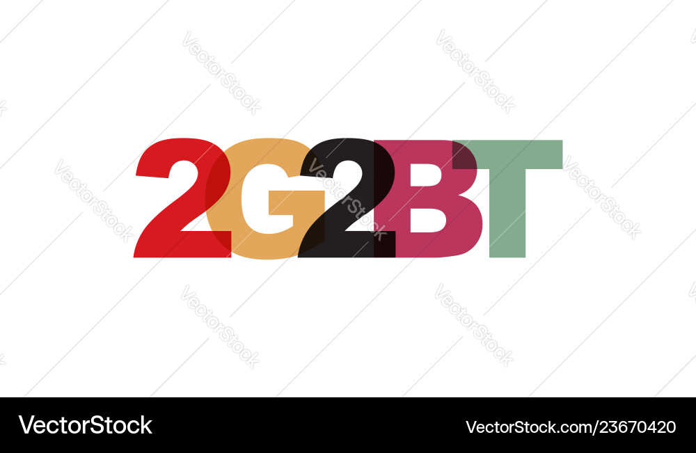 2g2bt phrase overlap color no transparency 2g2bt phrase overlap color no transparency Vector Image