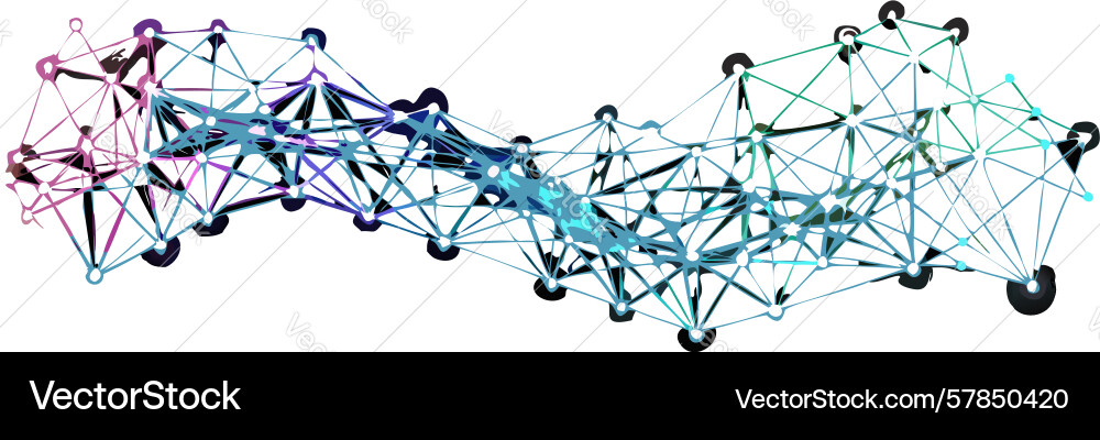 Abstract node network interconnected structure vector image