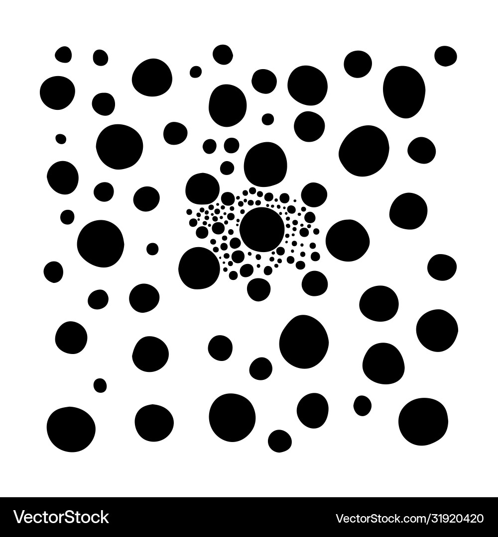 Abstract pattern black dots different sizes Abstract pattern black dots different sizes Vector Image