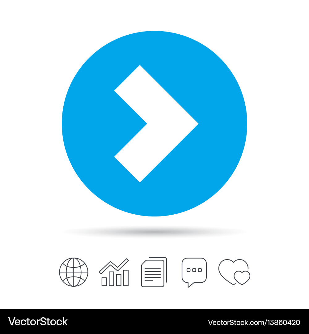 Arrow sign icon next button navigation symbol vector image