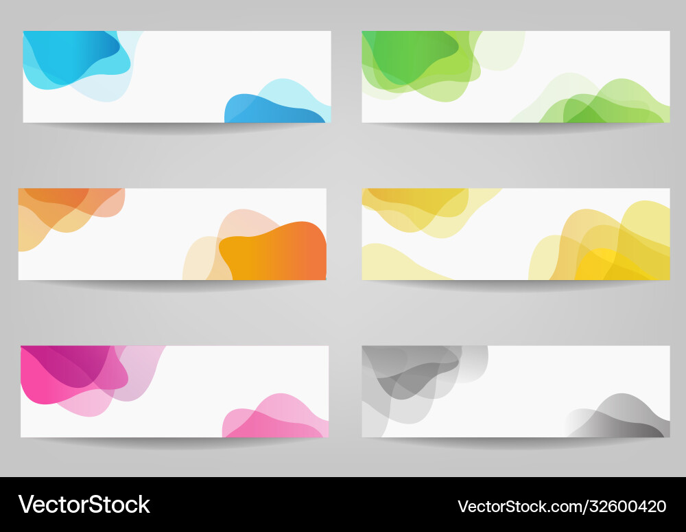 Banner set with colorful blobs Banner set with colorful blobs Vector Image