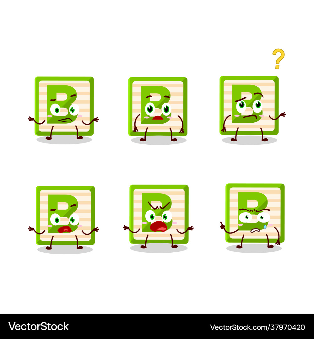 Cartoon character toy block b with what expression Vector Image