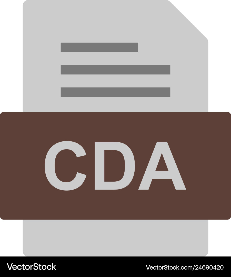 Cda file document icon vector image