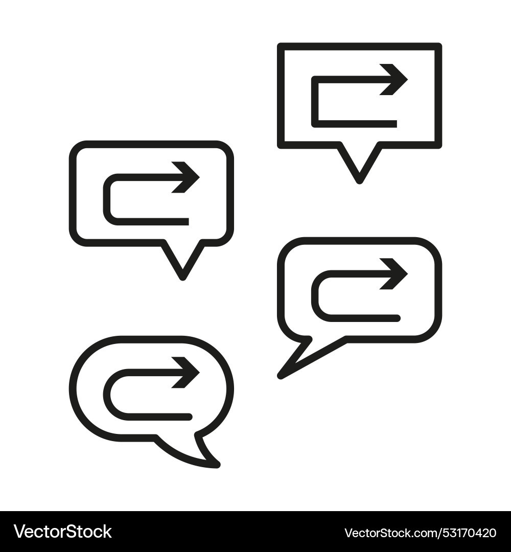 Chat bubble messaging icons set arrows in speech Chat bubble messaging icons set arrows in speech vector image