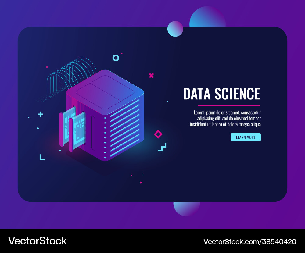 Dataflow computing server room database Dataflow computing server room database vector image