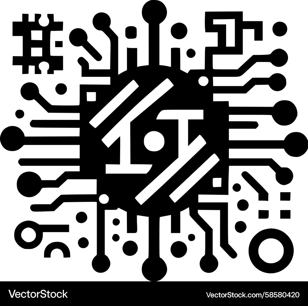 Digital circuit network Vector Image