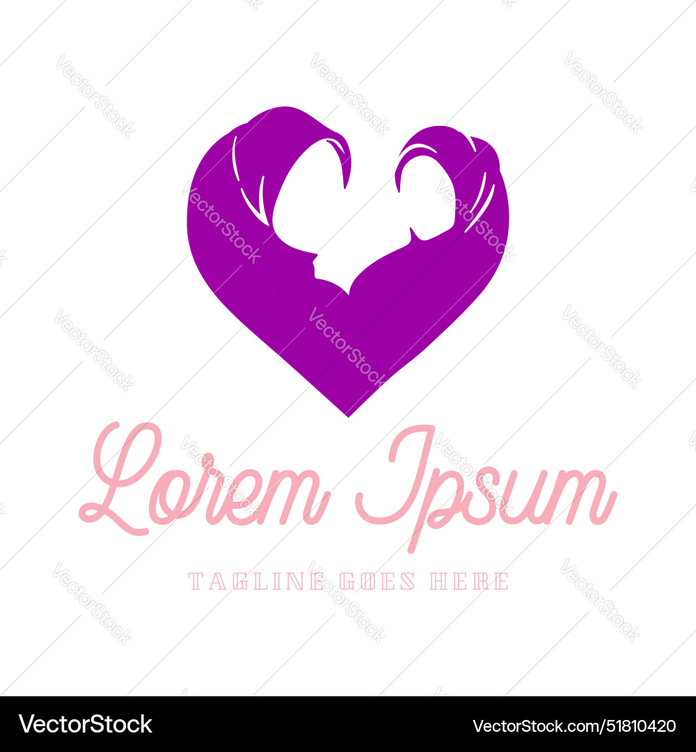 Einfache minimalistische Schönheit Frau Liebe Herz Hijab Einfache minimalistische Schönheit Frau Liebe Herz Hijab vektorbild