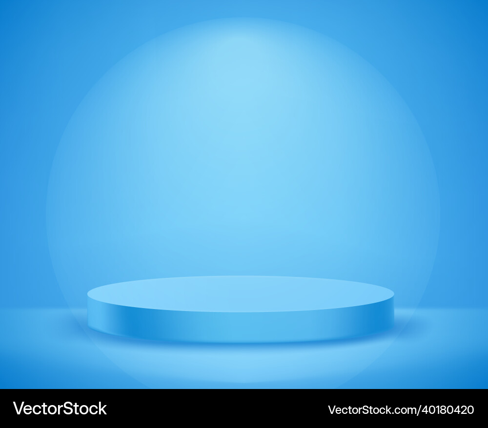 Empty illuminated room with round platform Empty illuminated room with round platform vector image