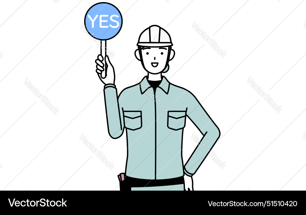 Female engineer in helmet and work wear holding Female engineer in helmet and work wear holding vector image