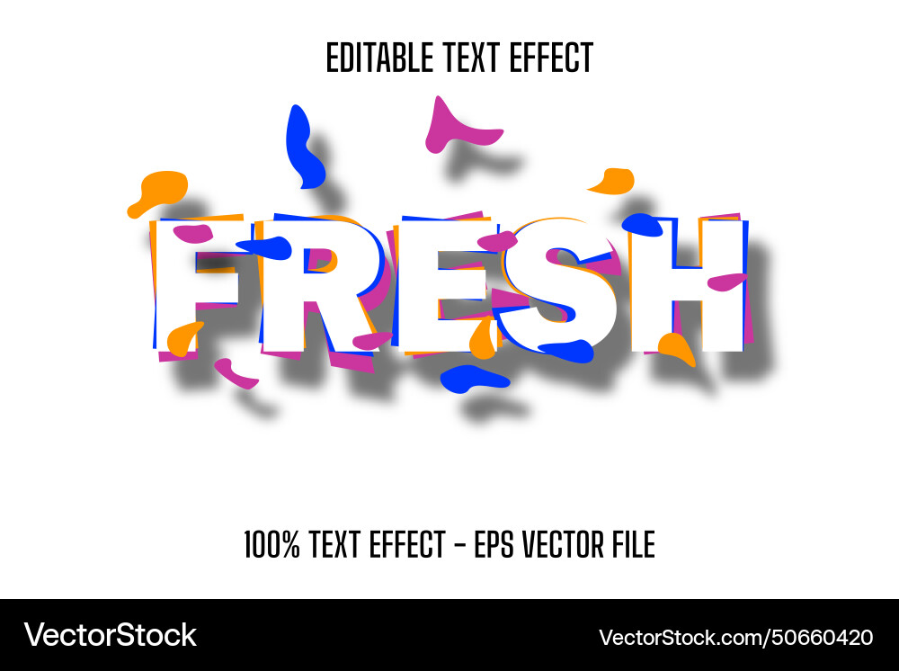 Fresh text effect abstract style Vector Image