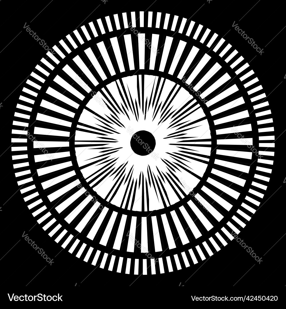 Geometric circle element with dashed lines radial Geometric circle element with dashed lines radial Vector Image