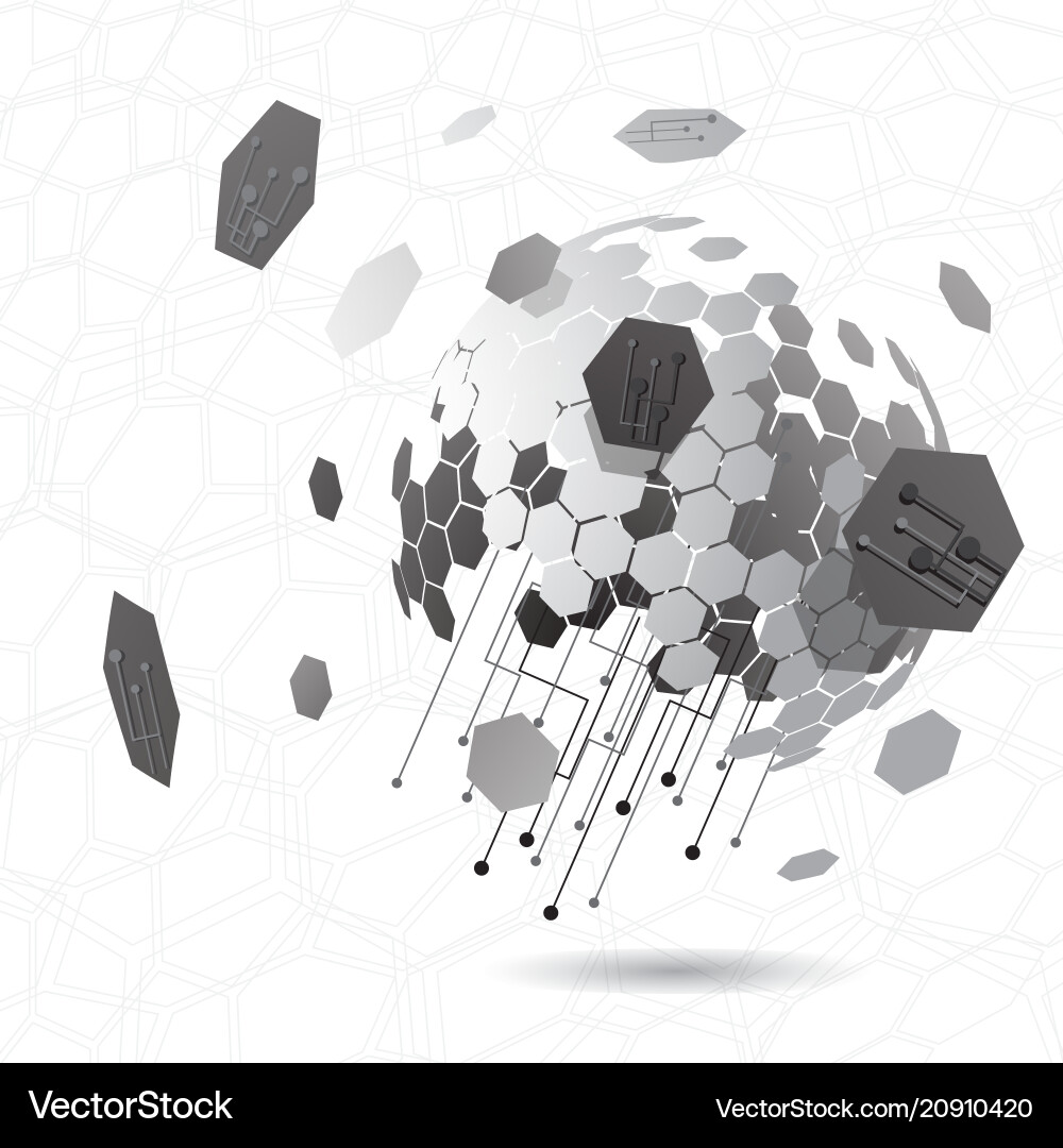 Global network connect on line background vector image
