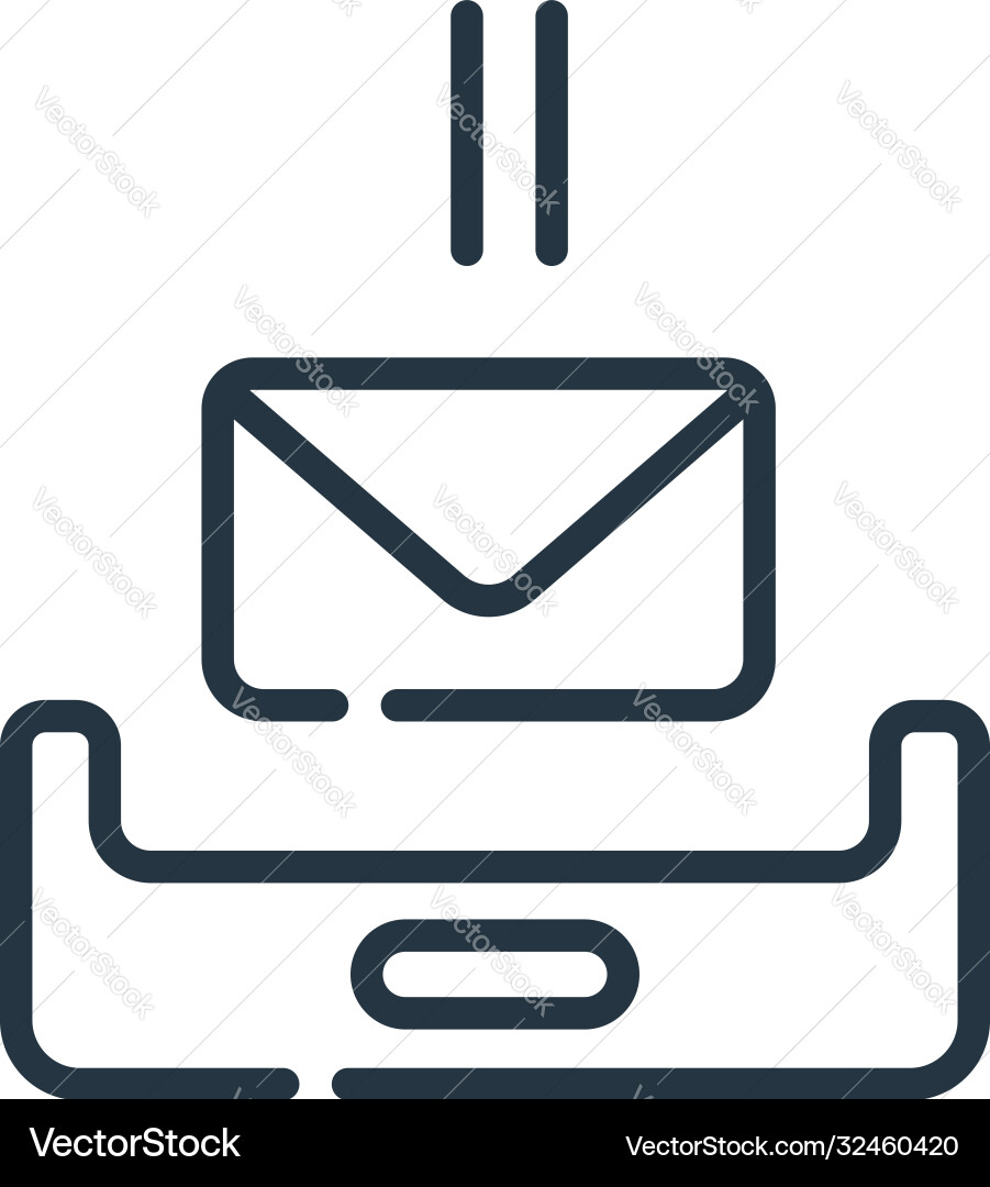Inbox icon isolated on white background outline Inbox icon isolated on white background outline vector image